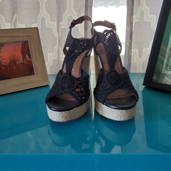 Lucky Brand Crochet Wedge Sandals - Picture 6 of 12